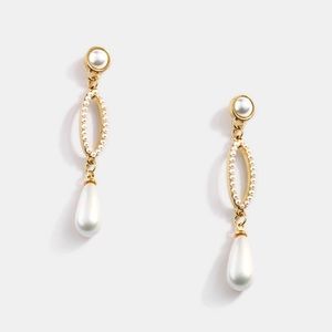 S925 pearl king dangly earrings